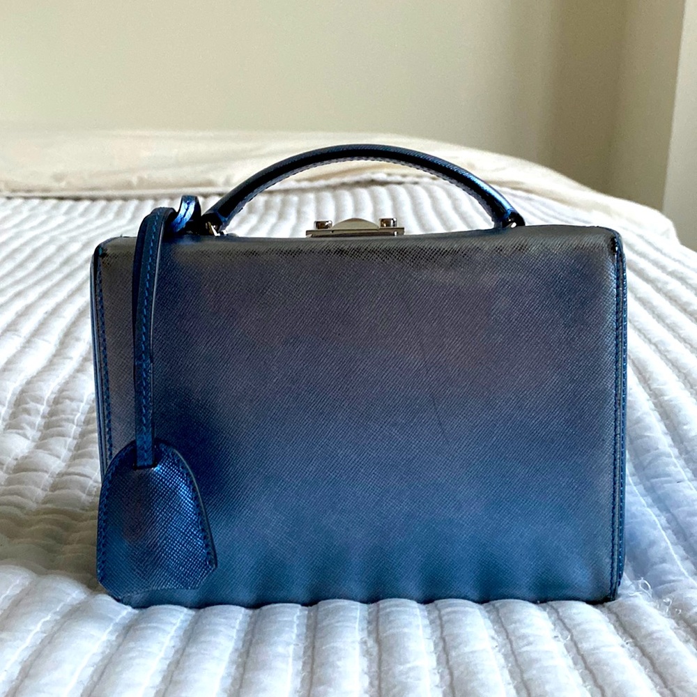 MARK CROSS BOX BAG-METALLIC BLUE